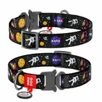 Collar (Коллар) Waudog Nylon - Нашийник для собак з малюнком 'NASA', QR паспортом і металевою пряжкою-фастекс, нейлоновий, 1,5х23-35 см: ціни та характеристики