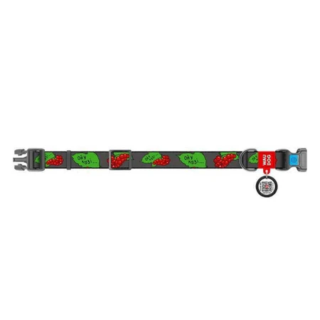 Collar (Коллар) Waudog Nylon - Нашийник для собак з малюнком 'Калина', QR паспортом та пластиковою пряжкою-фастекс, нейлоновий, 1,5х23-35 см: ціни та характеристики