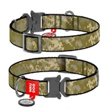 Collar (Коллар) Waudog Nylon - Нашийник для собак з малюнком 'Мілітарі', QR паспортом та металевою пряжкою-фастекс, нейлоновий, 2,0х24-40 см