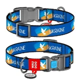 Collar (Коллар) Waudog Nylon - Ошейник для собак с рисунком 'Знамя', QR паспортом и пластиковой пряжкой-фастекс, нейлоновый, 1,5х23-35 см