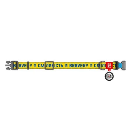 Collar (Коллар) Waudog Nylon - Ошейник для собак с рисунком 'Смелость', QR паспортом и пластиковой пряжкой-фастекс, нейлоновый, 2,5х35-58 см: цены и характеристики