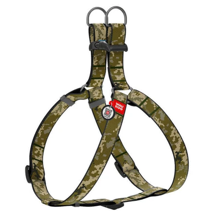 Collar (Коллар) Waudog Nylon - Шлей для собак с рисунком 'Милитари' и QR паспортом, пластиковый фастекс 2,0х50-75 см: цены и характеристики