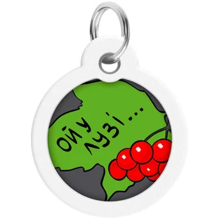 Collar (Коллар) Waudog Smart ID - Адресник для собак та котів металевий c QR паспортом, малюнок 'Калина' 25 мм