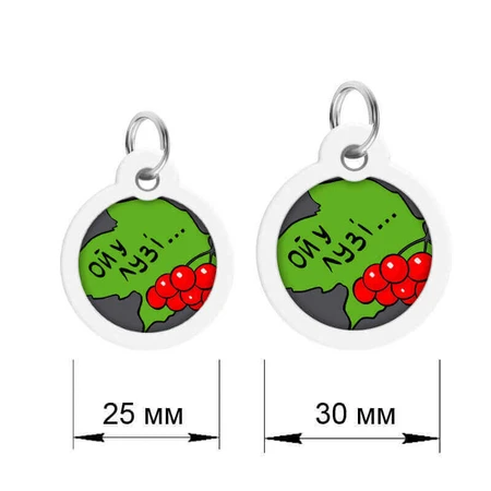 Collar (Коллар) Waudog Smart ID - Адресник для собак та котів металевий c QR паспортом, малюнок 'Калина' 25 мм: ціни та характеристики