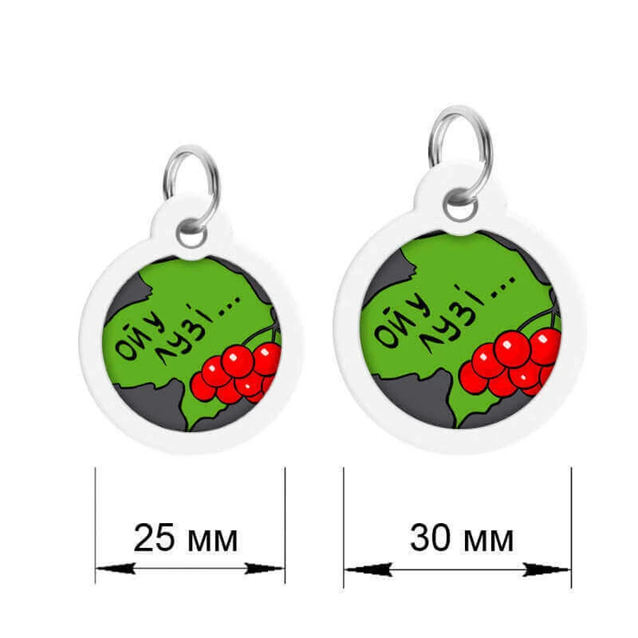 Collar (Коллар) Waudog Smart ID - Адресник для собак та котів металевий c QR паспортом, малюнок 'Калина' 30 мм: ціни та характеристики