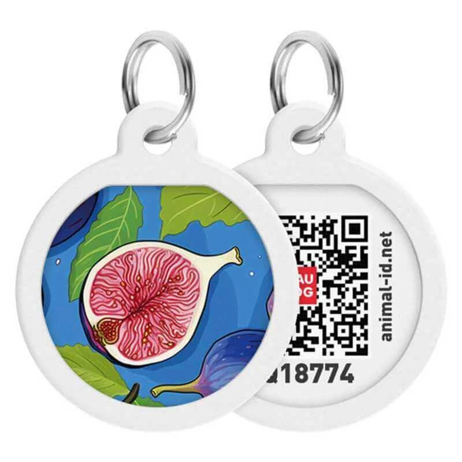 Collar (Коллар) Waudog Smart ID - Адресник для собак та котів металевий з QR паспортом, малюнок 'Інжир' 25 мм: ціни та характеристики