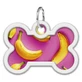 Collar (Коллар) Waudog Smart ID - Адресник для собак та котів металевий з QR паспортом, малюнок 'Банани на рожевому' 30 мм