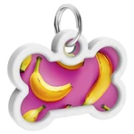 Collar (Коллар) Waudog Smart ID - Адресник для собак та котів металевий з QR паспортом, малюнок 'Банани на рожевому' 30 мм: ціни та характеристики