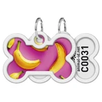 Collar (Коллар) Waudog Smart ID - Адресник для собак та котів металевий з QR паспортом, малюнок 'Банани на рожевому' 30 мм: ціни та характеристики