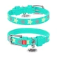 Collar (Коллар) Waudog Glamour – Нашийник шкіряний з QR паспортом для собак, візерунок 'Зірочка' світиться/світловідбиваючий 1,2x21-29 см (Ментоловий)