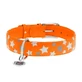 Collar (Коллар) Waudog Glamour – Нашийник шкіряний з QR паспортом для собак, візерунок 'Зірочка' світиться/світловідбиваючий 3,5х46-60 см (Помаранчевий)