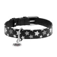 Collar (Коллар) Waudog Glamour – Нашийник шкіряний з QR паспортом для собак, візерунок 'Зірочка' світиться/світловідбиваючий 1,5x27-36 см (Чорний)