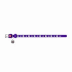 Collar (Коллар) Waudog Glamour – Нашийник шкіряний з QR паспортом для собак, візерунок 'Зірочка' світиться/світловідбиваючий 2,5х38-49 см (Фіолетовий): ціни та характеристики
