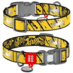 Collar Waudog Nylon - Нашийник нейлоновий світловідбивний з малюнком "Бетмен Ескіз" і QR паспортом для собак L (2,5х33-49 см)