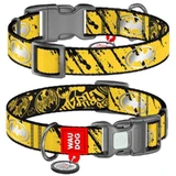Collar Waudog Nylon - Ошейник нейлоновый светоотражающий с рисунком "Бэтмен Эскиз" и QR паспортом для собак S (1,5х25-35 см)