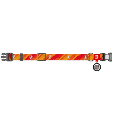 Collar Waudog Nylon - Нашийник нейлоновий світловідбивний з малюнком "Флеш Лого" та QR паспортом для собак S (1,5х25-35 см): ціни та характеристики