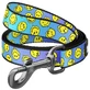 Collar Waudog Nylon - Повідець нейлоновий з малюнком "Смайли на блакитному" для собак М (2х122 см) (Різнокольоровий)