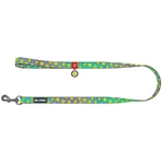 Collar Waudog Nylon - Повідець нейлоновий з малюнком "Смайли на блакитному" для собак М (2х122 см) (Різнокольоровий): ціни та характеристики