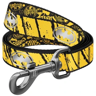 Collar Waudog Nylon - Поводок нейлоновый светоотражающий с рисунком "Бэтмен Эскиз" для собак M (2х122 см)
