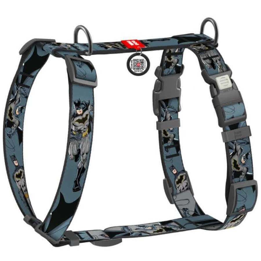 Collar Waudog Nylon - Шлей анатомический H-образный с рисунком "Тень Бэтмена" и QR-паспортом для собак L (2,5х51-85х60-85 см): цены и характеристики