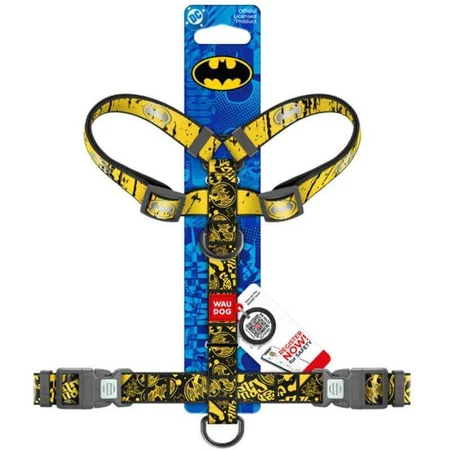 Collar Waudog Nylon - Шлея анатомічна світловідбивна з малюнком "Бетмен Ескіз" і QR-паспортом для собак М (2х38-60х45-60 см): ціни та характеристики