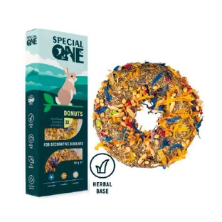 Special One Donuts Пончики Василек, календула, ромашка на травяной основе для декоративных грызунов, 50 г