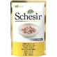 Schesir Tuna & Chicken Консервированный корм с мясом тунца и куриным филе для взрослых кошек (кусочки в желе), 85 г
