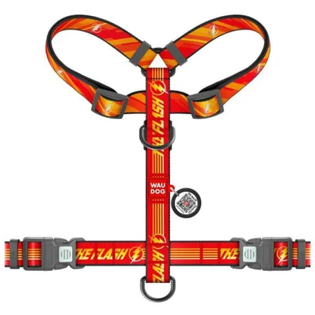 Collar Waudog Nylon - Шлей анатомический светоотражающий с рисунком "Флэш Лого" и QR-паспортом для собак L (2,5х51-85х60-85 см): цены и характеристики