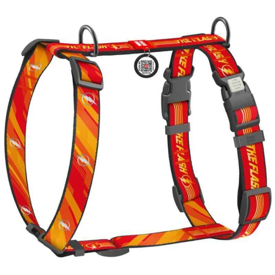 Collar Waudog Nylon - Шлея анатомічна світловідбивна з малюнком "Флеш Лого" та QR-паспортом для собак S (1,5х30-45х35-45 см): ціни та характеристики