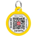 Collar Waudog Smart ID - Адресник металевий з малюнком "Смайли на блакитному" та QR паспортом для собак і котів 30 мм (Різнокольоровий): ціни та характеристики