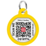 Collar Waudog Smart ID - Адресник металевий з малюнком "Смайли на рожевому" та QR паспортом для собак і котів 25 мм: ціни та характеристики