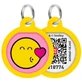 Collar Waudog Smart ID - Адресник металевий з малюнком "Смайли на рожевому" та QR паспортом для собак і котів 30 мм