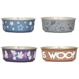 Croci Roxy Satin Assorted Colors - Миска з нержавіючої сталі та пластику з нековзкою основою для собак і котів 450 мл (Кольори в асортименті)