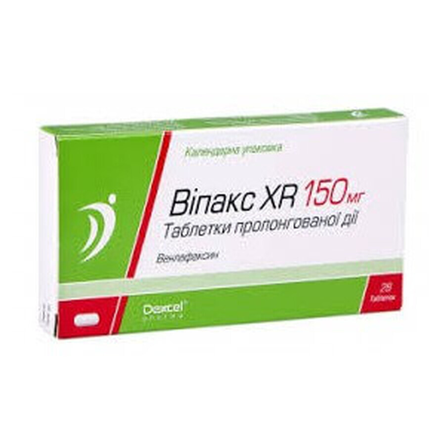 Віпакс xr табл. пролонг. дії 150 мг блістер №28: ціни та характеристики