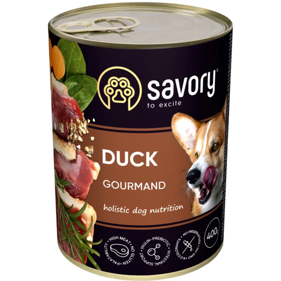 Savory Dog Gourmand Duck Набір 5+1 вологого корму для дорослих собак усіх порід паштет з качкою, 400 г: ціни та характеристики