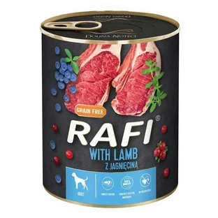 Dolina Noteci RAFI Dog with Lamb - Консервований корм з ягням, лохиною та журавлиною для дорослих собак 800 г