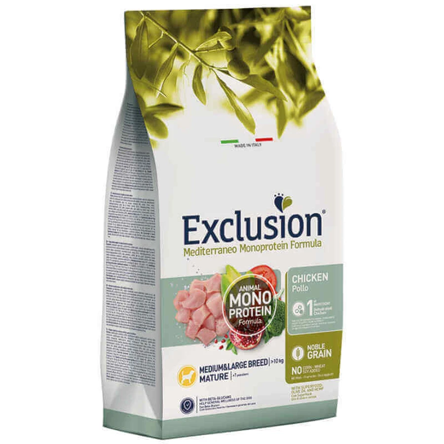 Exclusion Noble Grain Mature Chicken Medium&Large Breed – Монопротеїновий корм з куркою для собак похилого віку середніх та великих порід 3 кг: ціни та характеристики