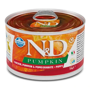 Farmina (Фарміна) N&D Pumpkin GF Puppy Mini Chicken, Pumpkin & Pomegranate – Беззерновий консервований корм з куркою, гарбузом та гранатом для цуценят собак дрібних порід 140 г