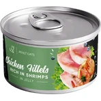 Savory Chicken Fillets rich in Shrimp in Jelly Cat Вологий корм з філе курки та креветками для дорослих котів (шматочки в желе), 70 г: ціни та характеристики