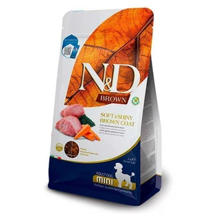 Farmina N&D Brown Lamb, Spirulina&Carrot Adult Mini Dog - Сухий беззерновий корм з ягням і спіруліною для собак дрібних порід із коричневою шерстю 2 кг