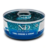 Farmina N&D Grain Ocean Tuna Sardine & Shrimp Adult Cat - Беззерновой консервированный корм с тунцем, сардиной и креветкой для кошек 70 г