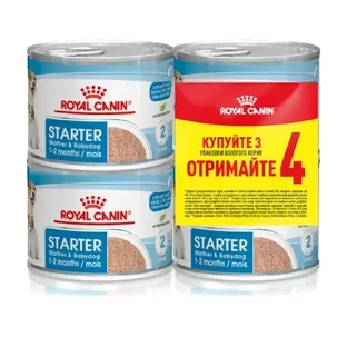 Royal Canin Starter Mother & Babydog Mousse Мусс для щенков до 2-х месяцев, 195 г, 3+1 шт.