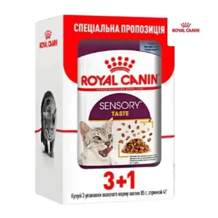 Royal Canin Sensory Smell in Jelly Влажный корм с мясом и рыбой для взрослых кошек, стимулирующий обонятельные рецепторы (кусочки в желе), 85 г, 3+1 шт.: цены и характеристики
