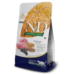 Farmina N&D Low Grain Cat Lamb & Blueberry Adult – Низькозерновий сухий корм з ягням та чорницею для дорослих котів 1,5 кг