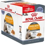 Royal Canin Hair&Skin Консервированный корм с мясом и рыбой для здоровья кожи и красоты шерсти кошек (кусочки в желе), 85 г, 9+3 шт: цены и характеристики