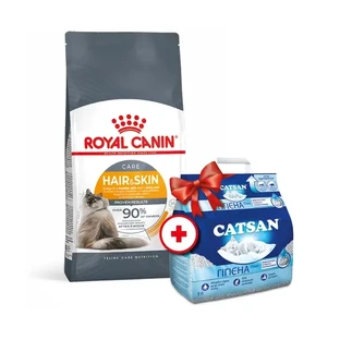 Royal Canin Hair & Skin Care Сухий корм з куркою для кішок з проблемною шерстю 4 кг + наповнювач Catsan 5 л