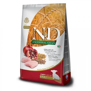 Farmina N&D Low Grain Chicken & Pomegranate Puppy Mini – Низькозерновий сухий корм з куркою і гранатом для цуценят дрібних порід 2,5 кг