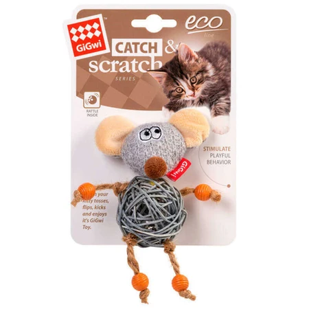 GiGwi Catch&Scratch – Іграшка Мишка з дзвіночком для котів 8 см: ціни та характеристики