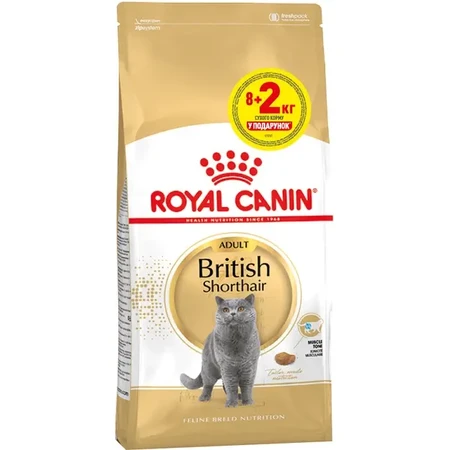 Royal Canin British Shorthair Adult Сухий корм з птицею для дорослих Британських короткошерстих котів, 8 кг + 2 кг: ціни та характеристики