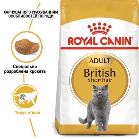 Royal Canin British Shorthair Adult Сухий корм з птицею для дорослих Британських короткошерстих котів, 8 кг + 2 кг: ціни та характеристики